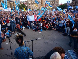 enny Wenda speaking to thousands of Scottish people the day before the Scottish independence referendum
